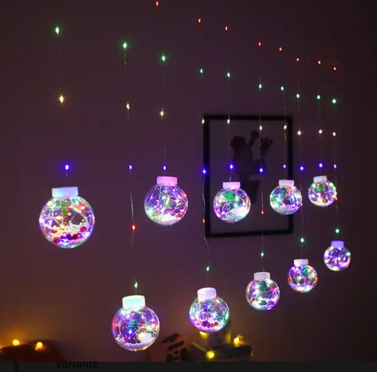 Cortina de Luces Navidad: Bolas de Nieve LED para Decora tu Casa